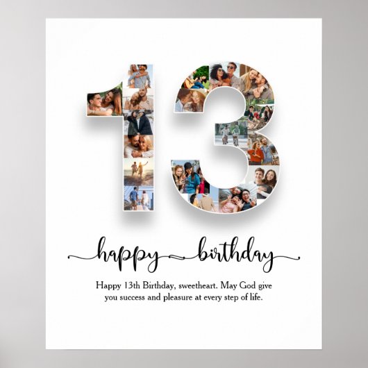 13th Birthday Photo Collage Poster (Voorkant)