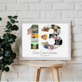 13th Birthday Photo Collage Poster Keepsake