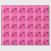 13th Birthday Pink Custom Name Typography Cadeaupapier (Vlak)