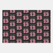 13th Birthday Pink Glitter For Girl Inpakpapier Vel (Voorkant 3)