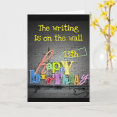 **13TH** BIRTHDAY** SCHRIJVEN IS OP DE WALKAART KAART (Gele Bloem)