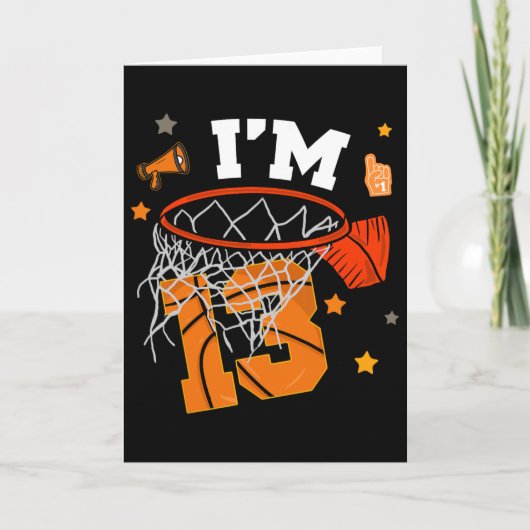 13th Birthday Sketll Boy 13 Yr Old Thirteen Years  Kaart (Voorkant)