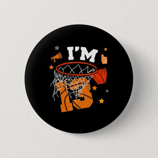 13th Birthday Sketll Boy 13 Yr Old Thirteen Years  Ronde Button 5,7 Cm (Voorkant)