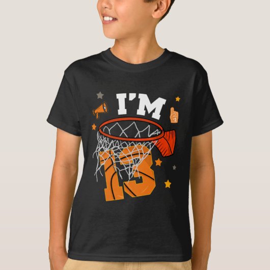 13th Birthday Sketll Boy 13 Yr Old Thirteen Years  T-shirt (Voorkant)