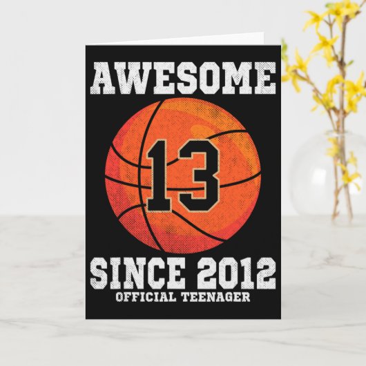 13th Birthday Sketll Fan 13 Years Old Official Tee Kaart (Gele Bloem)