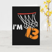 13th Birthday Sketll Im 13 Thirteen Year Old Bday  Kaart (Gele Bloem)