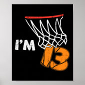 13th Birthday Sketll Im 13 Thirteen Year Old Bday  Poster (Voorkant)
