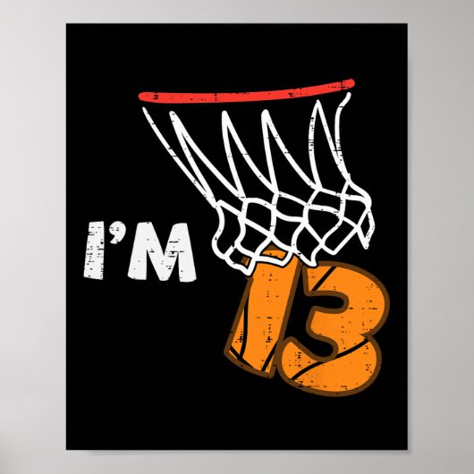 13th Birthday Sketll Im 13 Thirteen Year Old Bday  Poster (Voorkant)