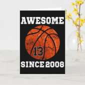 13th Birthday Sketll Lover Gift 13 Years Old Vinta Kaart (Gele Bloem)