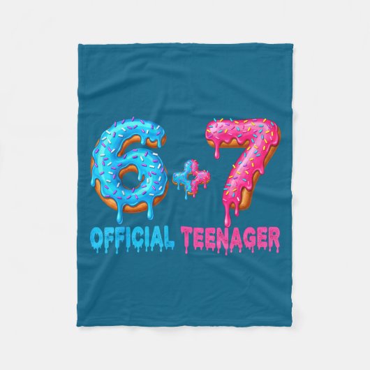 13th Birthday Teenager 6+7 67 Donalt Drip  Fleece Deken (Voorkant)