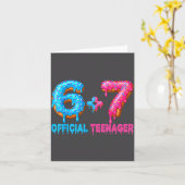 13th Birthday Teenager 6+7 67 Donalt Drip Kaart (Gele Bloem)