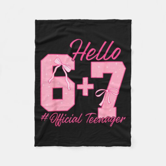 13th Birthday Teenager Six Seven Coquette Bow 6 7  Fleece Deken (Voorkant)