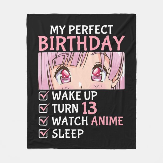 13th Birthday Watch Anime 13 Years Old Anime Teen Fleece Deken (Voorkant)