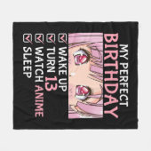 13th Birthday Watch Anime 13 Years Old Anime Teen Fleece Deken (Voorkant (Horizontaal))