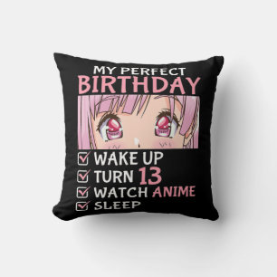 13th Birthday Watch Anime 13 Years Old Anime Teen Kussen