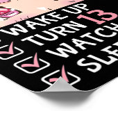 13th Birthday Watch Anime 13 Years Old Anime Teen Poster (Hoek)