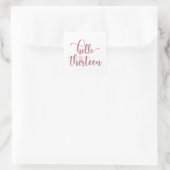 13th Birthday Women Hello 13 Cute 13 Years Old Vierkante Sticker (Tas)