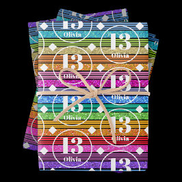 13th BirthdayCustom Naam Leeftijd Wrapping Paper S