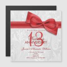 13th Lace Wedding Jubileum Damask en Faux Bow