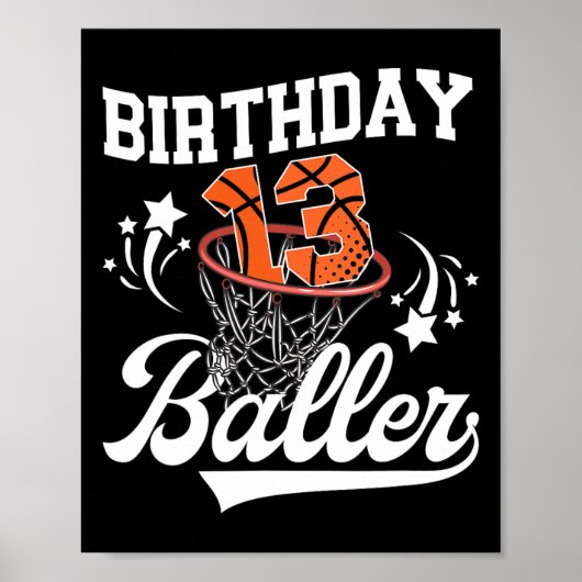 13th Sketll Birthday Thirteen Year Old Sketll Play Poster (Voorkant)