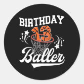 13th Sketll Birthday Thirteen Year Old Sketll Play Ronde Sticker (Voorkant)