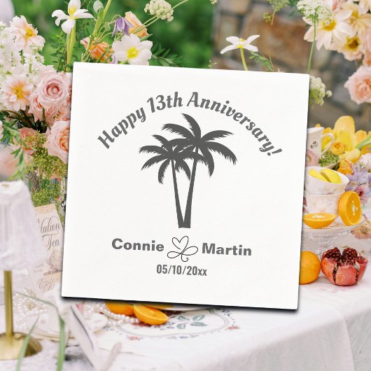 13th Wedding Anniversary Palm Trees Servet