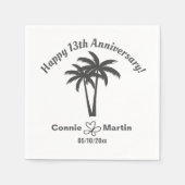 13th Wedding Anniversary Palm Trees Servet (Voorkant)