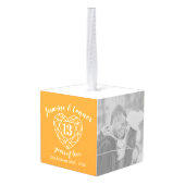 13th Wedding Jubileum aangepaste fotocitrine Decoratie (Achter hoekig)