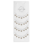 13th Wedding Jubileum lace hart wijnzak Wijn Cadeautas (Achterkant)