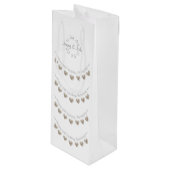 13th Wedding Jubileum lace hart wijnzak Wijn Cadeautas (Voorkant Gekanteld)