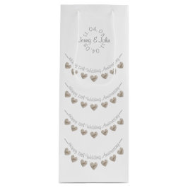 13th Wedding Jubileum lace hart wijnzak Wijn Cadeautas