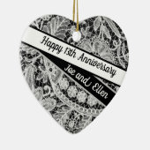 13th Wedding Jubileum, Lace Jubileum Keramisch Ornament (Rechts)