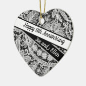13th Wedding Jubileum, Lace Jubileum Keramisch Ornament (Links)