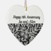 13th Wedding Jubileum, Lace Jubileum Keramisch Ornament (Rechts)