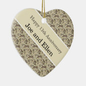 13th Wedding Jubileum, Lace Jubileum Keramisch Ornament (Rechts)