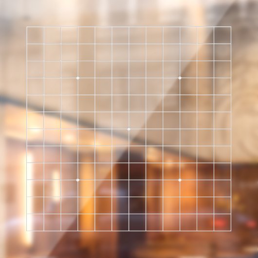 13x13 Goban geëtste witte lijnen transparante stic Raamsticker (Vel 2)