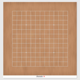 13x13 Goban met Witte Lijnen 14"x14" Sticker
