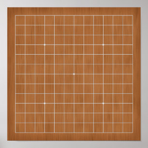 13x13 Goban met witte lijnen Poster