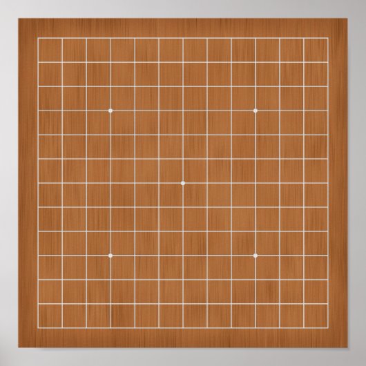 13x13 Goban met witte lijnen  Poster (Voorkant)