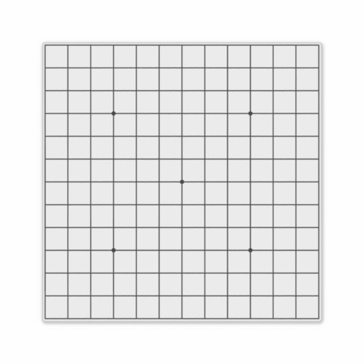 13x13 Goban Transparant 14"x14"overdrukplaatje Sticker (Voorkant)
