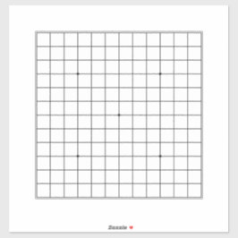 13x13 Goban Transparant  14"x14"overdrukplaatje Sticker