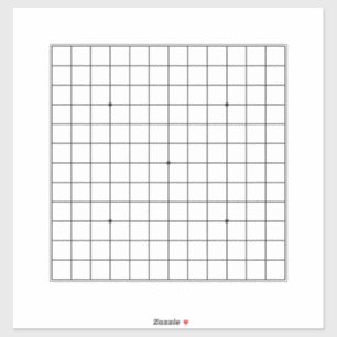 13x13 Goban Transparant  14"x14"overdrukplaatje Sticker