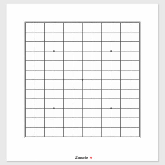 13x13 Goban Transparant 14"x14"overdrukplaatje Sticker (Vel)