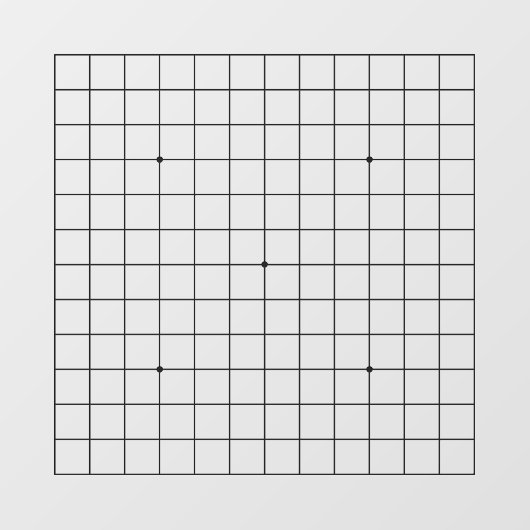 13x13 Goban Transparant  Decal (Vel)