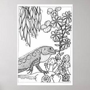 13x19 kleuren poster met hagedis