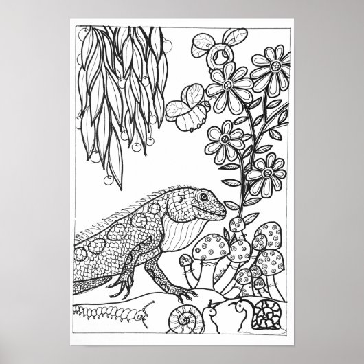 13x19 kleuren poster met hagedis (Voorkant)