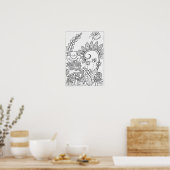 13x19 kleurende posters boomkikker (Keuken)