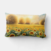 13x21 Gele Zonnebloem Zonsondergang Accent Kussen (Achterkant)