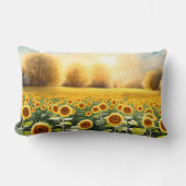 13x21 Gele Zonnebloem Zonsondergang Sierkussen Kussen (Voorkant)