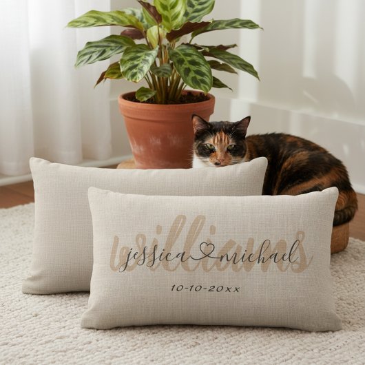 13x21 rustiek gepersonaliseerd bruiloft lumbaal ku kussen